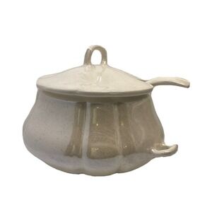Vintage Spectrum Soup Tureen -With Ladle - Signed JH77 Cream White